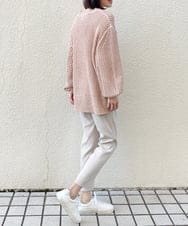 ZMFEW07150 al'aise modulation(アレーズモジュレーション) Vネックラメニットプルオーバー ピンク