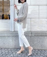 ZMFEW07150 al'aise modulation(アレーズモジュレーション) Vネックラメニットプルオーバー ベージュ