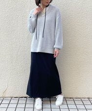 ZMFEW07150 al'aise modulation(アレーズモジュレーション) Vネックラメニットプルオーバー ライトグレー