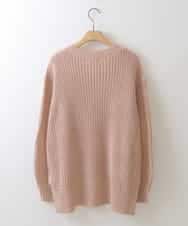 ZMFEW07150 al'aise modulation(アレーズモジュレーション) Vネックラメニットプルオーバー ピンク