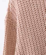 ZMFEW07150 al'aise modulation(アレーズモジュレーション) Vネックラメニットプルオーバー ピンク