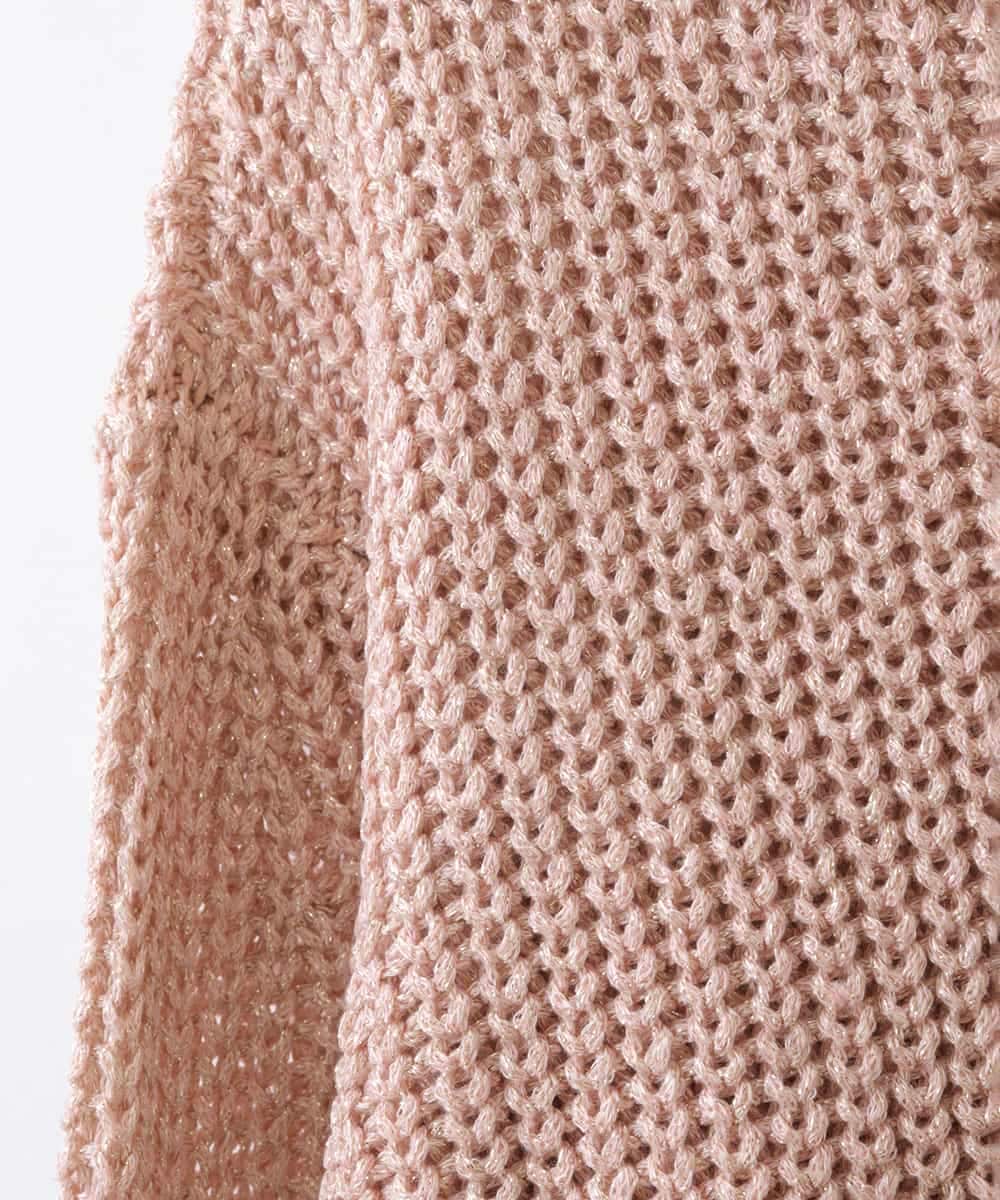 ZMFEW07150 al'aise modulation(アレーズモジュレーション) Vネックラメニットプルオーバー ピンク