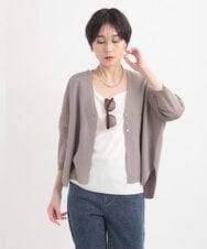 ZMFGB15120 al'aise modulation(アレーズモジュレーション) 【洗える】ラメニットドルマンカーディガン ベージュ