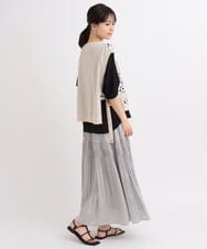 ZMFGB18098 al'aise modulation(アレーズモジュレーション) 【洗える】コード刺繍ニットベスト ベージュ
