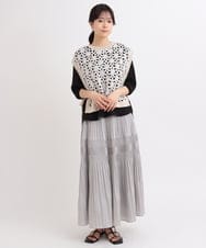 ZMFGB18098 al'aise modulation(アレーズモジュレーション) 【洗える】コード刺繍ニットベスト ベージュ