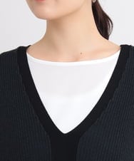 ZMFGB19150 al'aise modulation(アレーズモジュレーション) 【セットアイテム/洗える】バックスリットベストプルオーバーセット ブラック