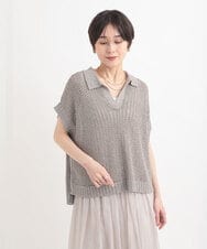 ZMFGB23069 al'aise modulation(アレーズモジュレーション) ラメ混メッシュスキッパーニット グレー
