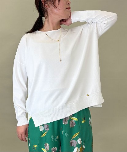 ZMFGE10110 al'aise modulation 【洗える】サイドスリットニットプルオーバー