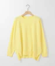 ZMFGE10110 al'aise modulation(アレーズモジュレーション) 【洗える】サイドスリットニットプルオーバー イエロー