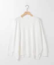 ZMFGE10110 al'aise modulation(アレーズモジュレーション) 【洗える】サイドスリットニットプルオーバー ホワイト