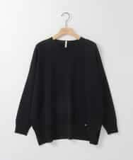 ZMFGE10110 al'aise modulation(アレーズモジュレーション) 【洗える】サイドスリットニットプルオーバー ブラック