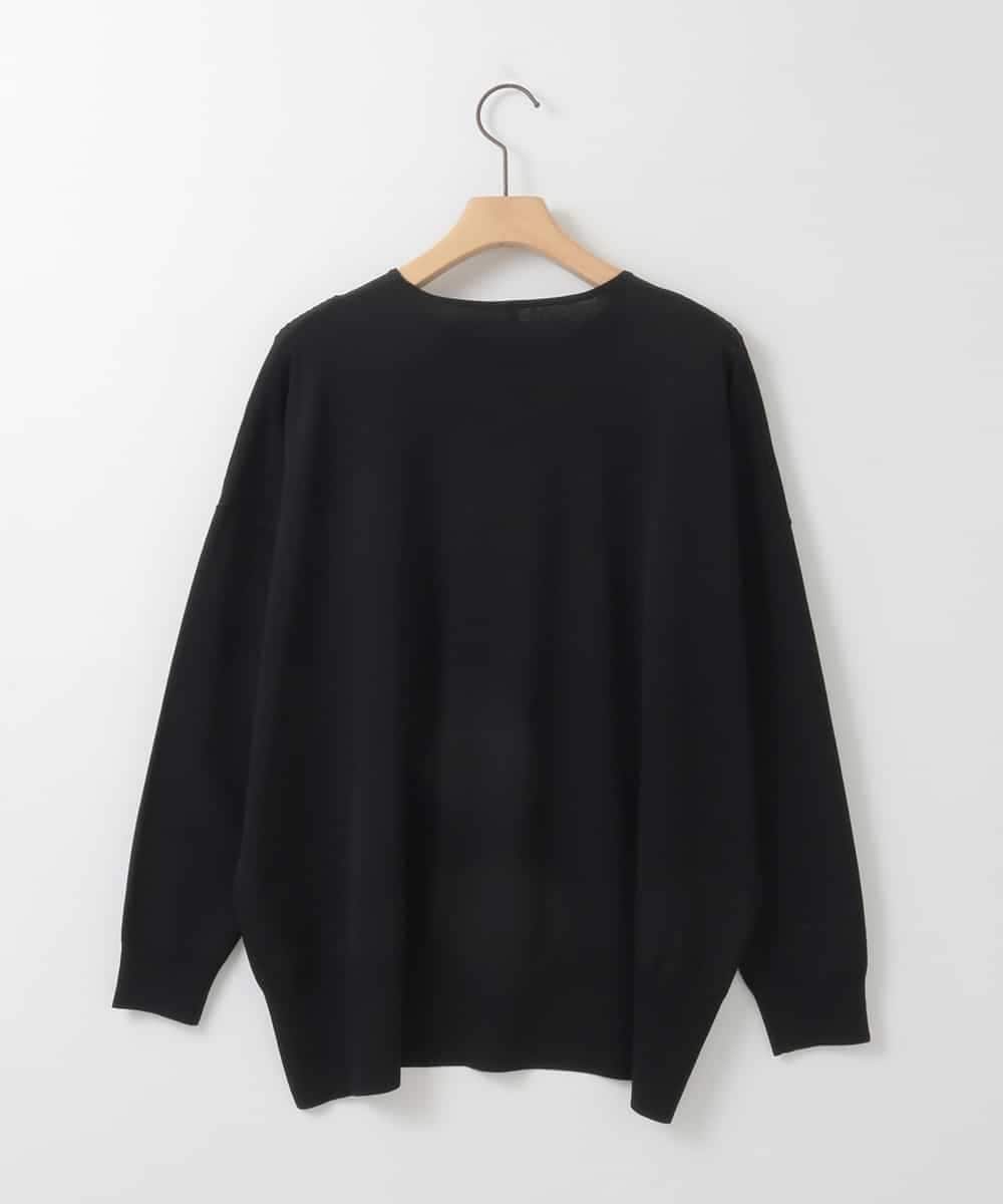 ZMFGE10110 al'aise modulation(アレーズモジュレーション) 【洗える】サイドスリットニットプルオーバー ブラック