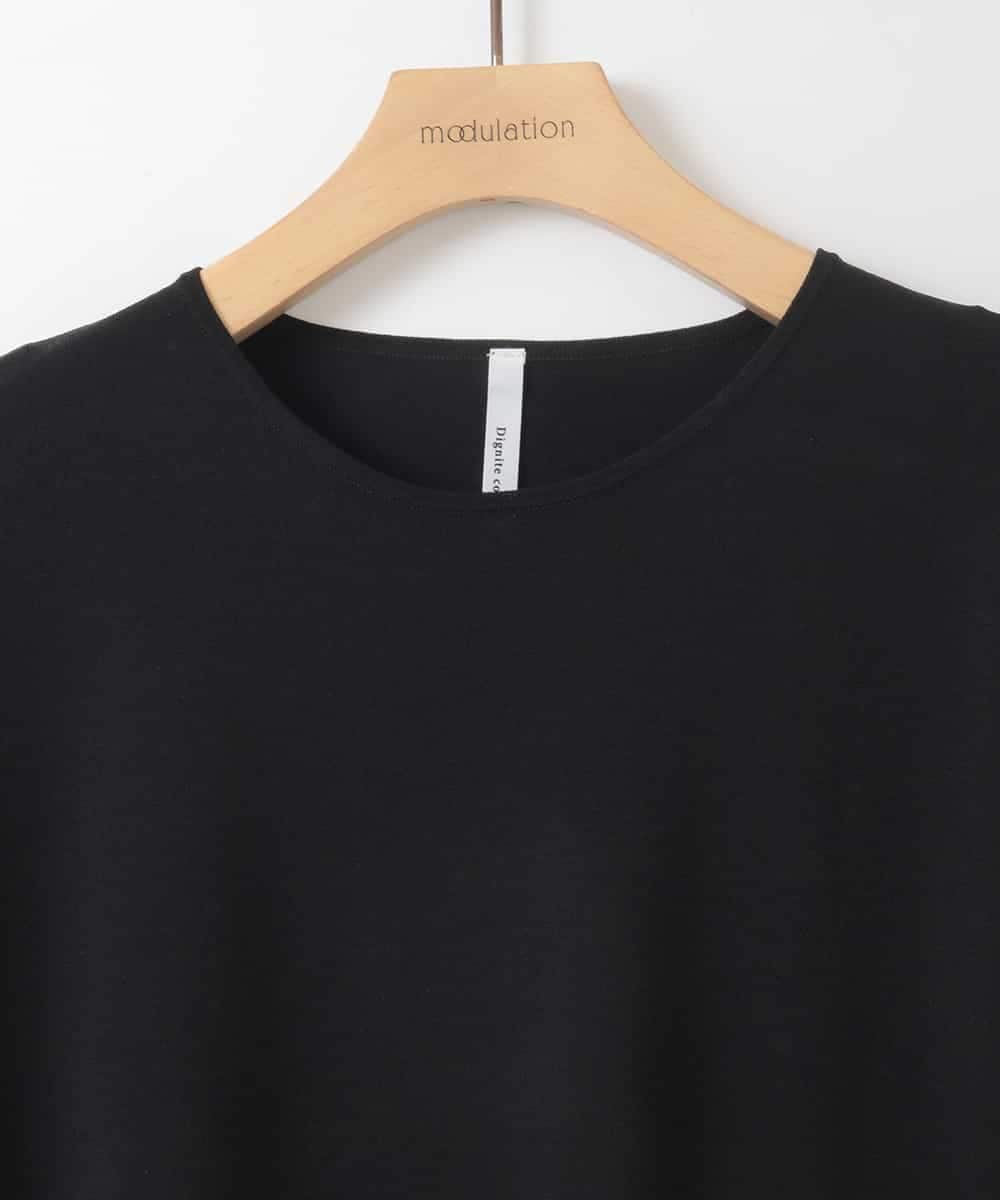 ZMFGE10110 al'aise modulation(アレーズモジュレーション) 【洗える】サイドスリットニットプルオーバー ブラック