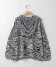 ZMFGE12140 al'aise modulation(アレーズモジュレーション) フードニットプルオーバー ダークグレー