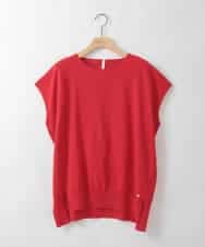 ZMFGE13100 al'aise modulation(アレーズモジュレーション) 【洗える】フレンチスリーブカットソー レッド