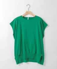 ZMFGE13100 al'aise modulation(アレーズモジュレーション) 【洗える】フレンチスリーブカットソー グリーン