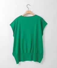 ZMFGE13100 al'aise modulation(アレーズモジュレーション) 【洗える】フレンチスリーブカットソー グリーン