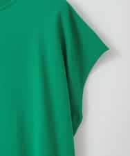 ZMFGE13100 al'aise modulation(アレーズモジュレーション) 【洗える】フレンチスリーブカットソー グリーン