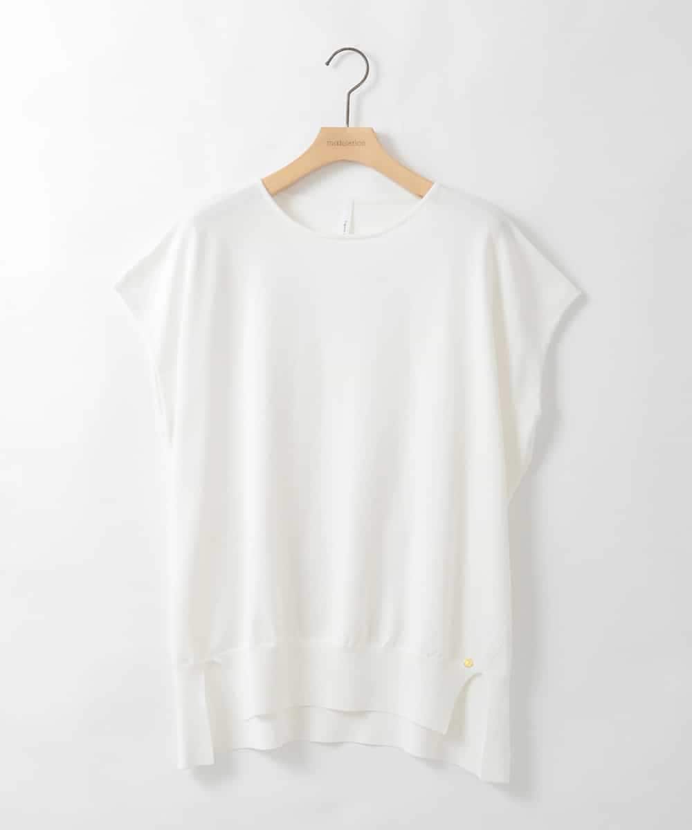 ZMFGE13100 al'aise modulation(アレーズモジュレーション) 【洗える】フレンチスリーブカットソー ホワイト