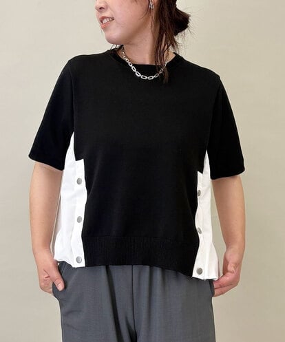 ZMFGE14089 al'aise modulation バルーンヘム異素材ジョイントプルオーバー