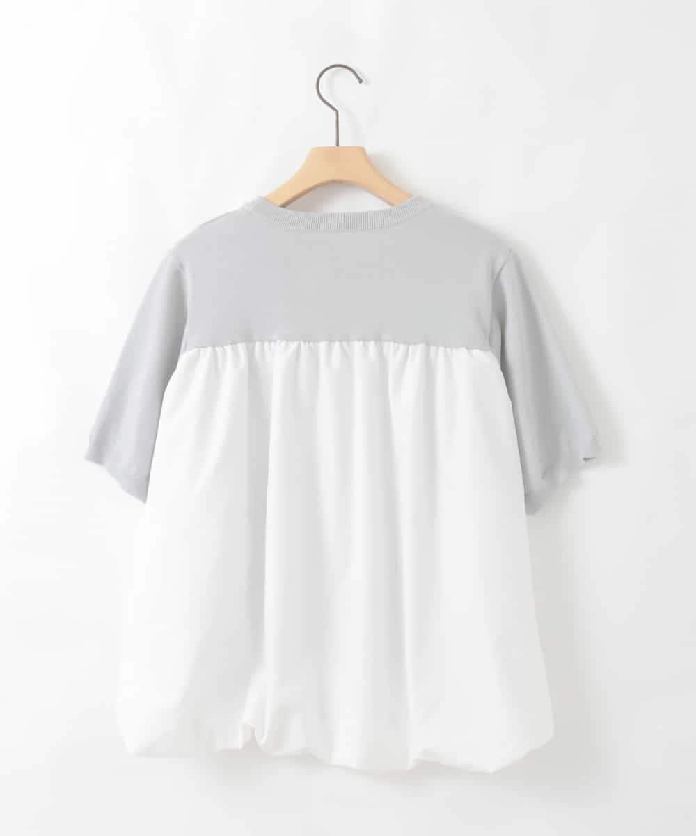 ZMFGE14089 al'aise modulation(アレーズモジュレーション) バルーンヘム異素材ジョイントプルオーバー ライトグレー