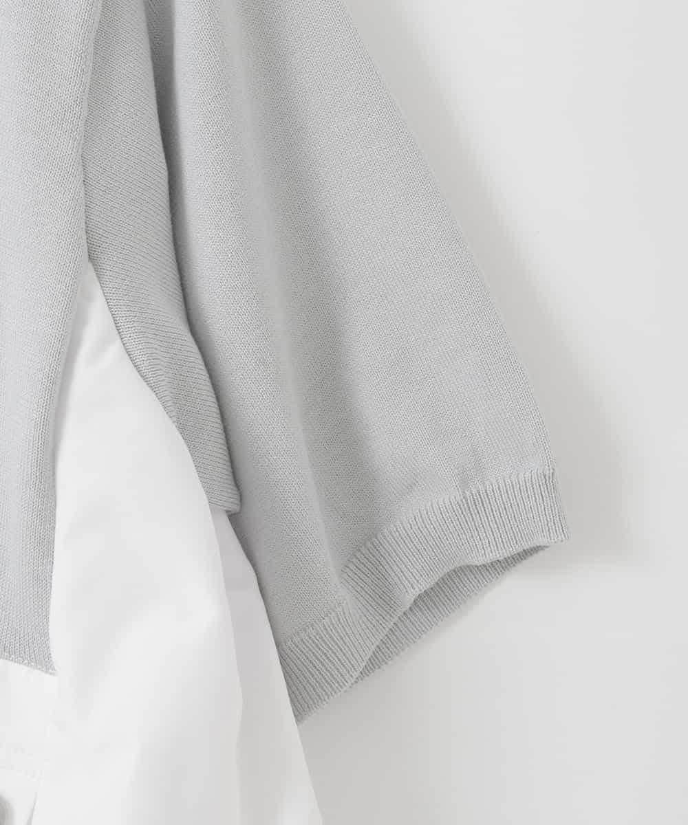 ZMFGE14089 al'aise modulation(アレーズモジュレーション) バルーンヘム異素材ジョイントプルオーバー ライトグレー