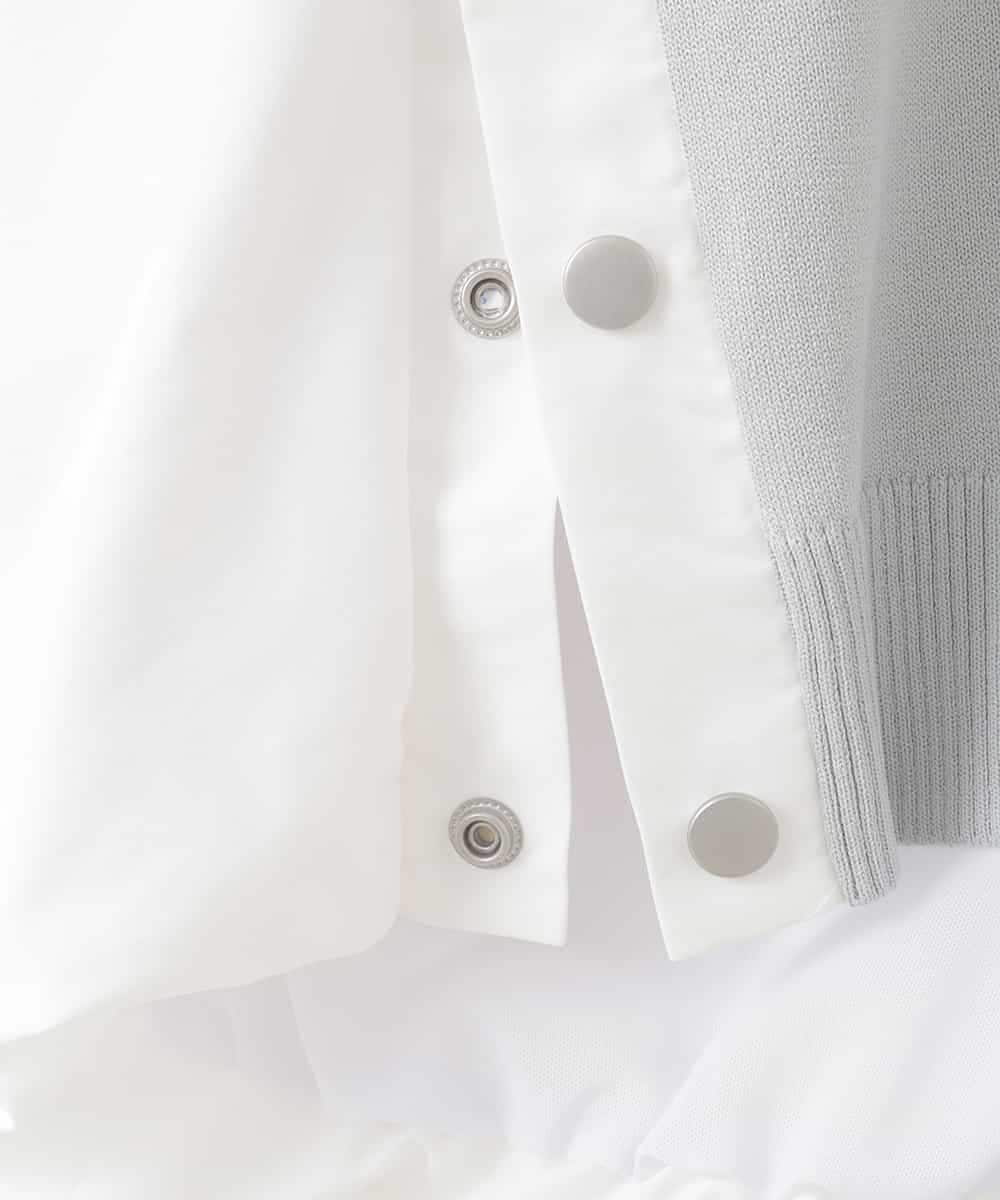 ZMFGE14089 al'aise modulation(アレーズモジュレーション) バルーンヘム異素材ジョイントプルオーバー ライトグレー