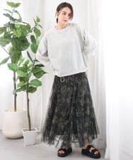 ZMFGE15098 al'aise modulation(アレーズモジュレーション) 【セットアップ対応・洗える】ラメドロストニットプルオーバー ライトグレー