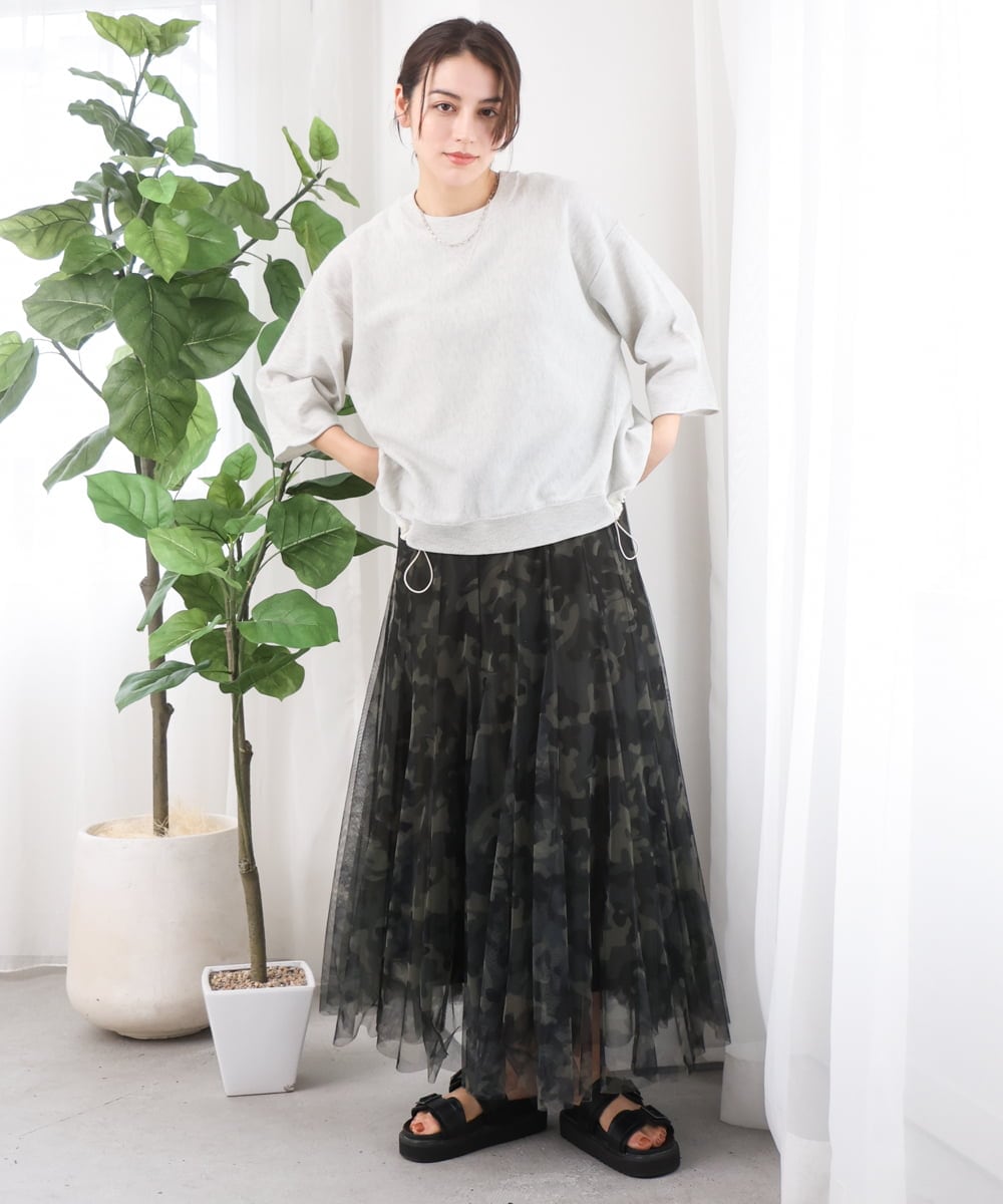 ZMFGE15098 al'aise modulation(アレーズモジュレーション) 【セットアップ対応・洗える】ラメドロストニットプルオーバー ライトグレー