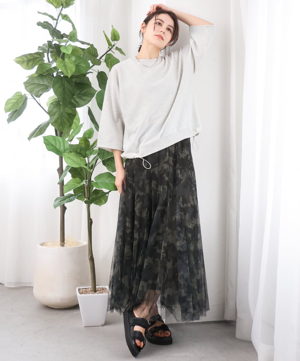 ZMFGE15098 al'aise modulation(アレーズモジュレーション) 【セットアップ対応・洗える】ラメドロストニットプルオーバー ライトグレー