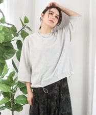 ZMFGE15098 al'aise modulation(アレーズモジュレーション) 【セットアップ対応・洗える】ラメドロストニットプルオーバー ライトグレー