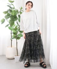 ZMFGE15098 al'aise modulation(アレーズモジュレーション) 【セットアップ対応・洗える】ラメドロストニットプルオーバー ライトグレー