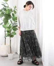 ZMFGE15098 al'aise modulation(アレーズモジュレーション) 【セットアップ対応・洗える】ラメドロストニットプルオーバー ライトグレー