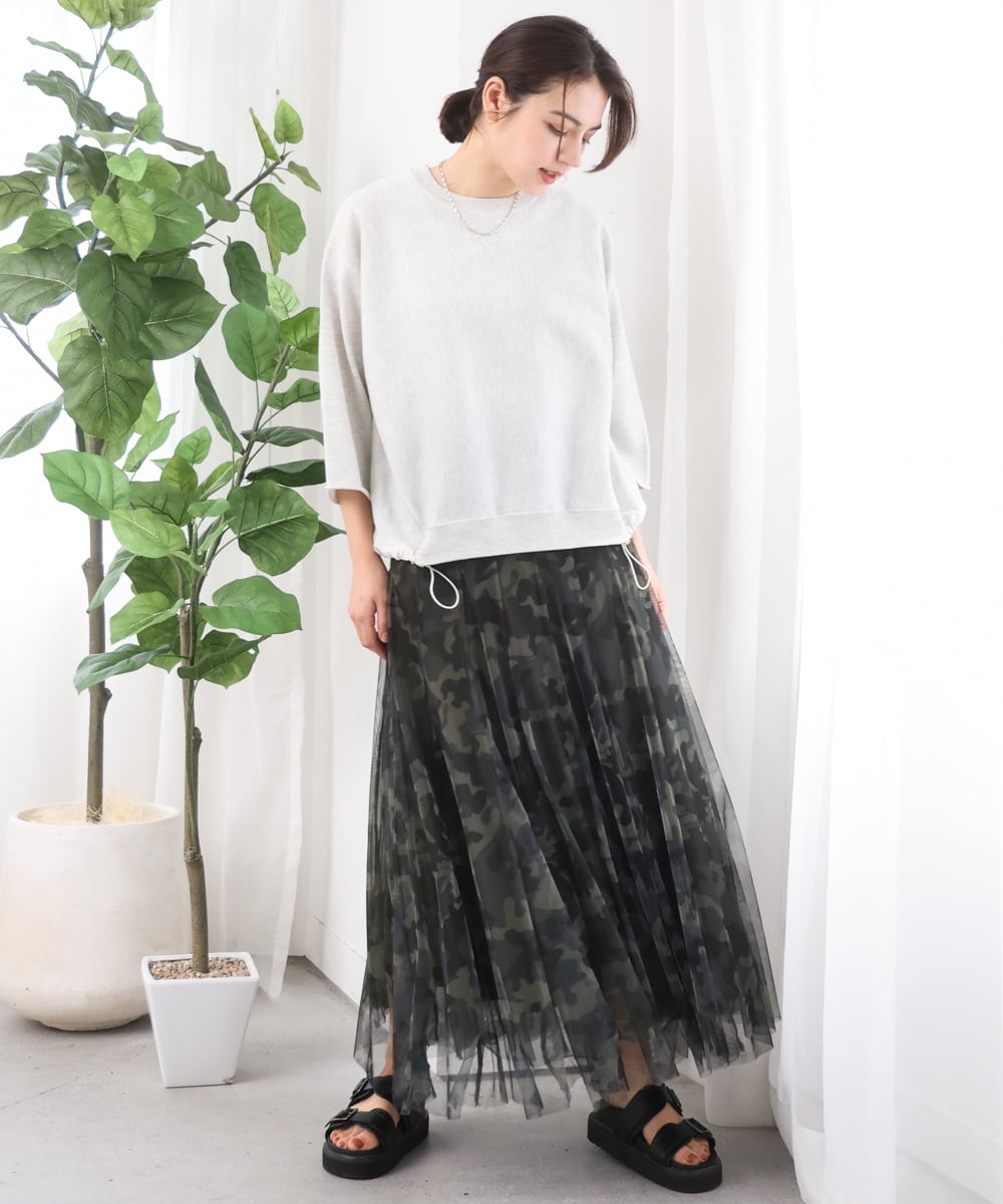 ZMFGE15098 al'aise modulation(アレーズモジュレーション) 【セットアップ対応・洗える】ラメドロストニットプルオーバー ライトグレー