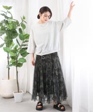 ZMFGE15098 al'aise modulation(アレーズモジュレーション) 【セットアップ対応・洗える】ラメドロストニットプルオーバー ライトグレー