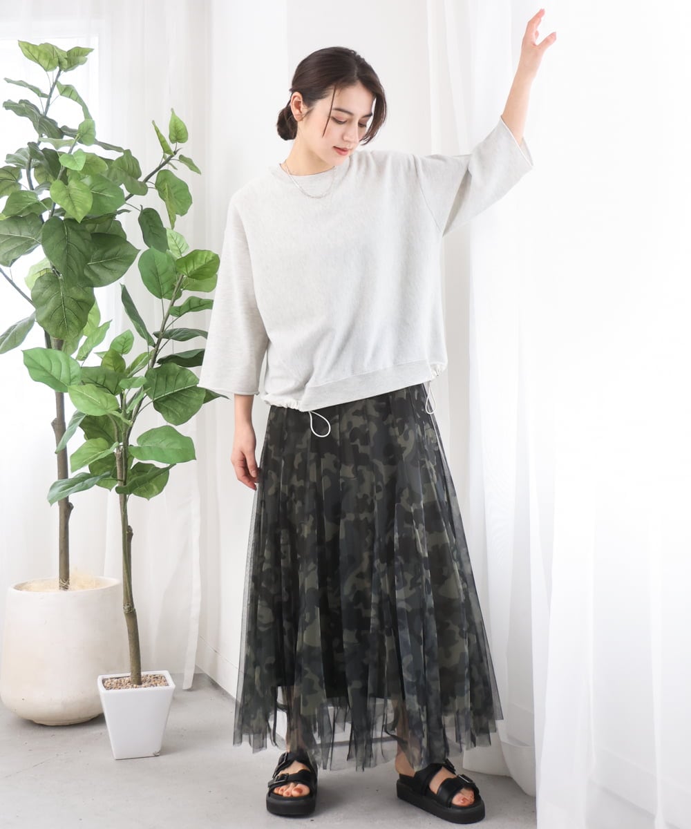 ZMFGE15098 al'aise modulation(アレーズモジュレーション) 【セットアップ対応・洗える】ラメドロストニットプルオーバー ライトグレー