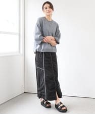 ZMFGE15098 al'aise modulation(アレーズモジュレーション) 【セットアップ対応・洗える】ラメドロストニットプルオーバー ダークグレー