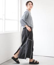 ZMFGE15098 al'aise modulation(アレーズモジュレーション) 【セットアップ対応・洗える】ラメドロストニットプルオーバー ダークグレー