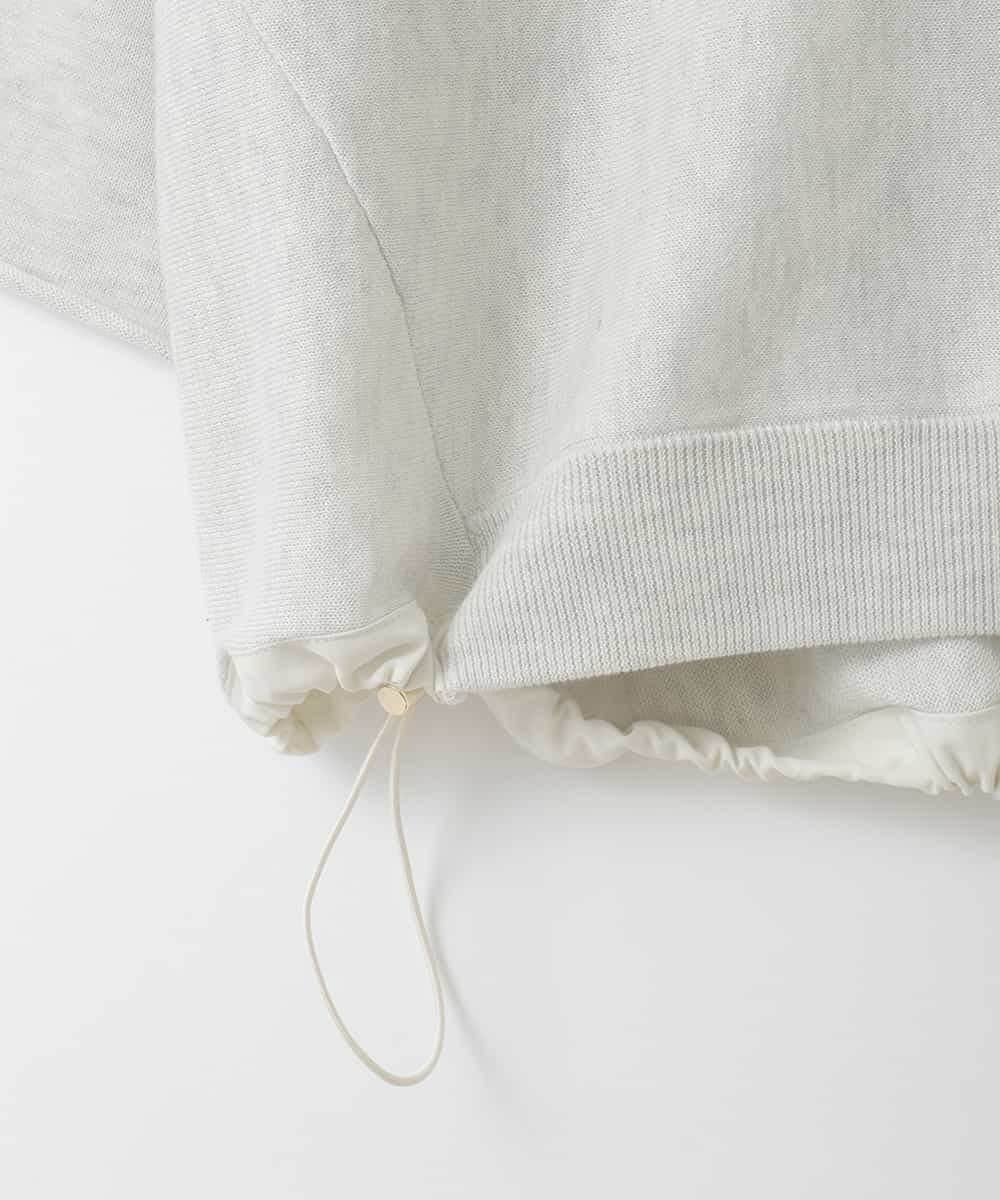 ZMFGE15098 al'aise modulation(アレーズモジュレーション) 【セットアップ対応・洗える】ラメドロストニットプルオーバー ライトグレー