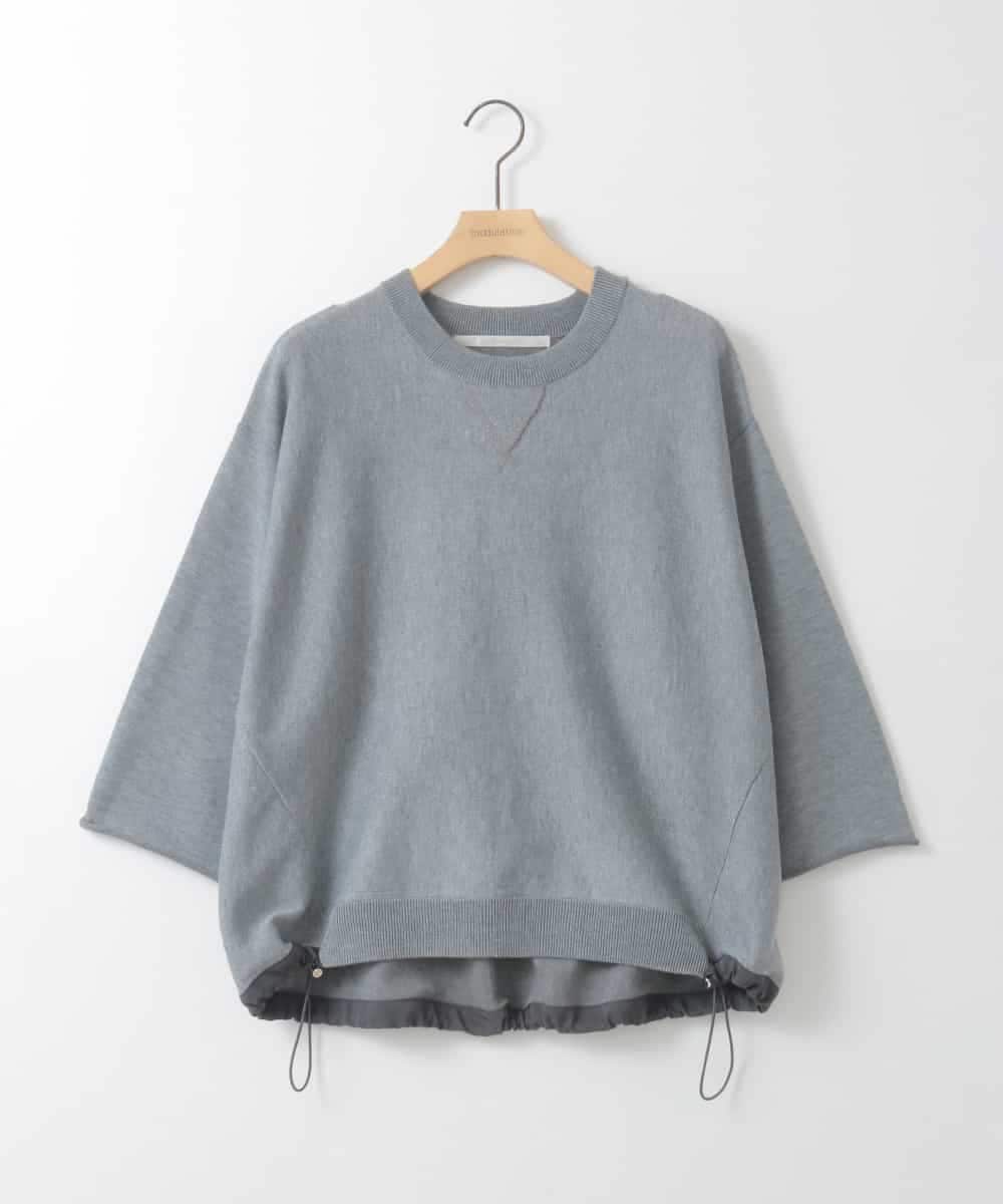 ZMFGE15098 al'aise modulation(アレーズモジュレーション) 【セットアップ対応・洗える】ラメドロストニットプルオーバー ダークグレー