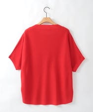 ZMFGE16098 al'aise modulation(アレーズモジュレーション) 【洗える】ドロップショルダーニットプルオーバー レッド