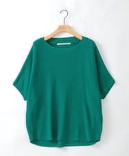 ZMFGE16098 al'aise modulation(アレーズモジュレーション) 【洗える】ドロップショルダーニットプルオーバー グリーン