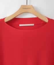 ZMFGE16098 al'aise modulation(アレーズモジュレーション) 【洗える】ドロップショルダーニットプルオーバー レッド