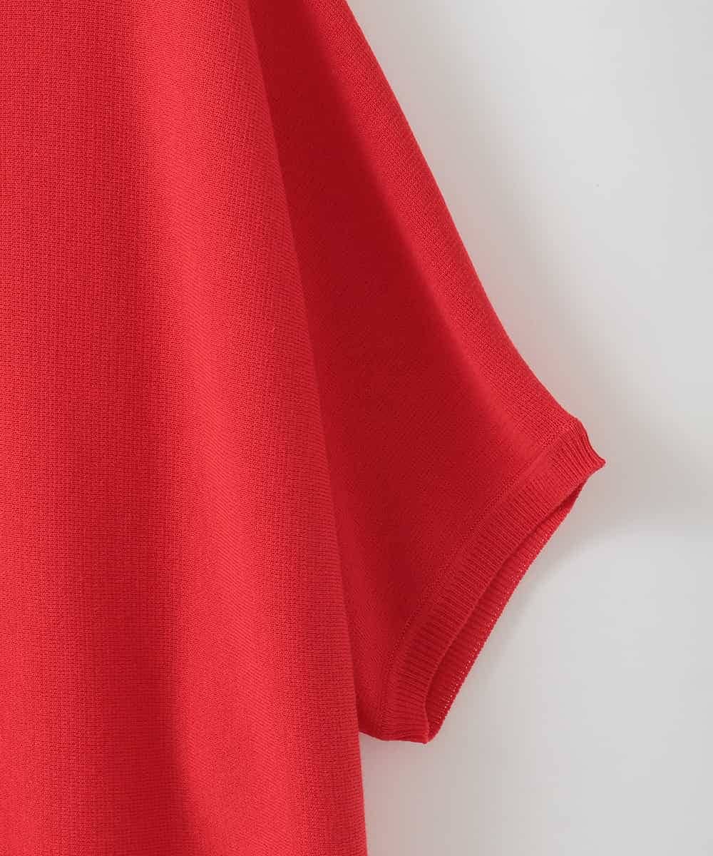 ZMFGE16098 al'aise modulation(アレーズモジュレーション) 【洗える】ドロップショルダーニットプルオーバー レッド