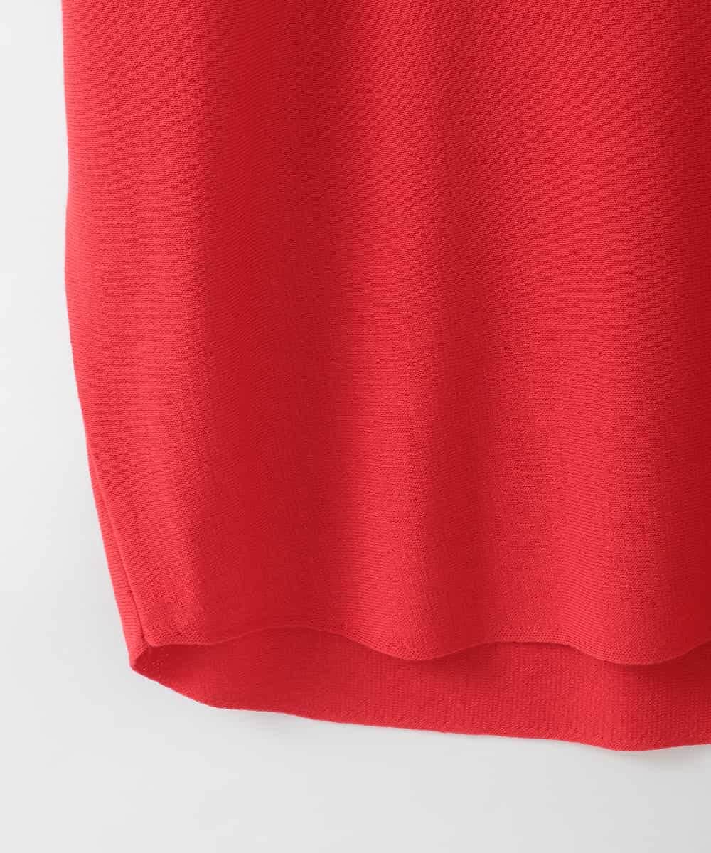 ZMFGE16098 al'aise modulation(アレーズモジュレーション) 【洗える】ドロップショルダーニットプルオーバー レッド