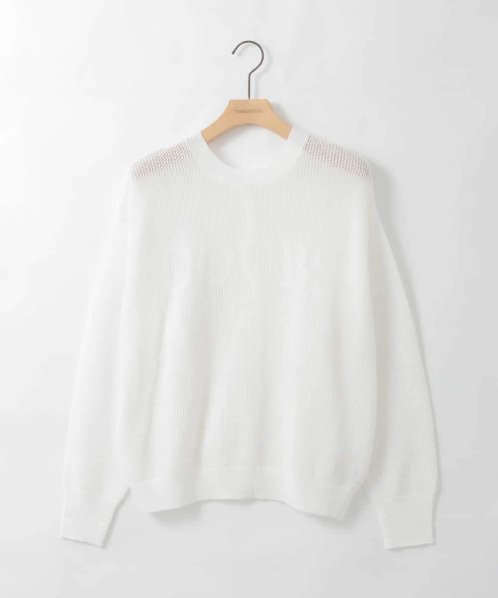 ZMFGE17120 al'aise modulation(アレーズモジュレーション) 【洗える/2WAY】ロゴメッシュニットプルオーバー アイボリー