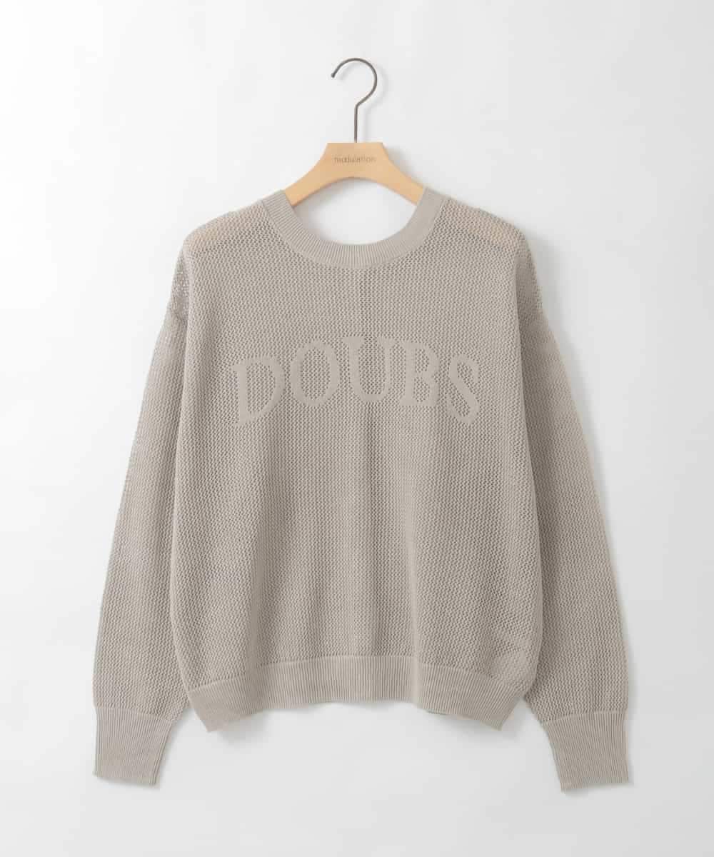 ZMFGE17120 al'aise modulation(アレーズモジュレーション) 【洗える/2WAY】ロゴメッシュニットプルオーバー ライトグレー