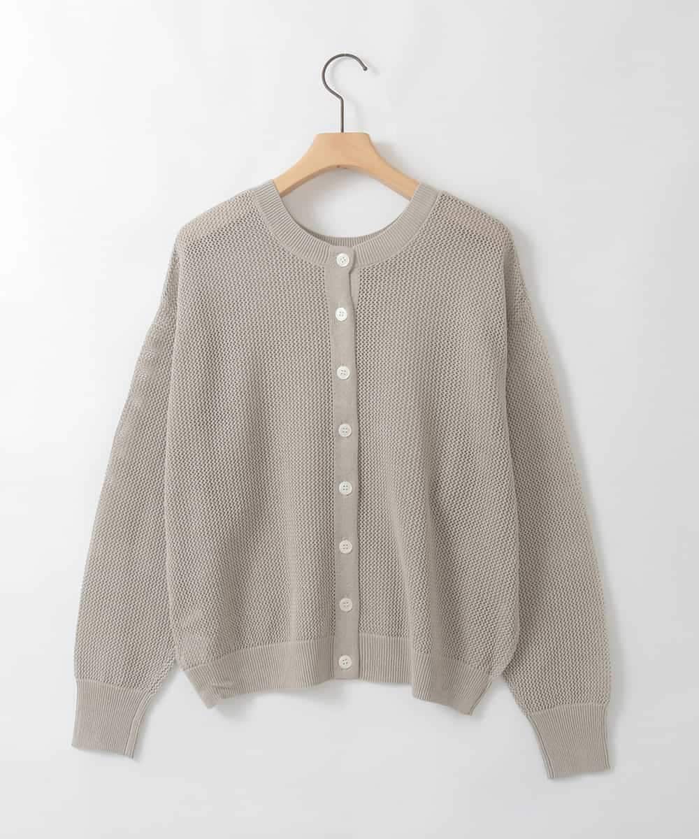 ZMFGE17120 al'aise modulation(アレーズモジュレーション) 【洗える/2WAY】ロゴメッシュニットプルオーバー ライトグレー