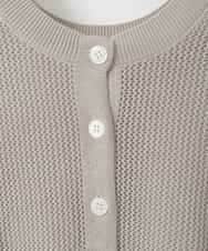 ZMFGE17120 al'aise modulation(アレーズモジュレーション) 【洗える/2WAY】ロゴメッシュニットプルオーバー ライトグレー