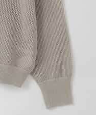 ZMFGE17120 al'aise modulation(アレーズモジュレーション) 【洗える/2WAY】ロゴメッシュニットプルオーバー ライトグレー